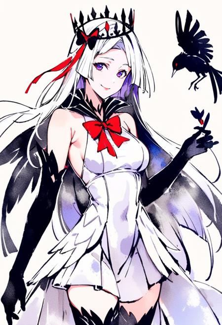 01062-3207046065-masterpiece, best quality,_lora_inkXL_ANI31_lokr_V43P1_0.95_monochrome, watercolor, 1girl, brynhildr _(fate_), bird, gloves, dre.png